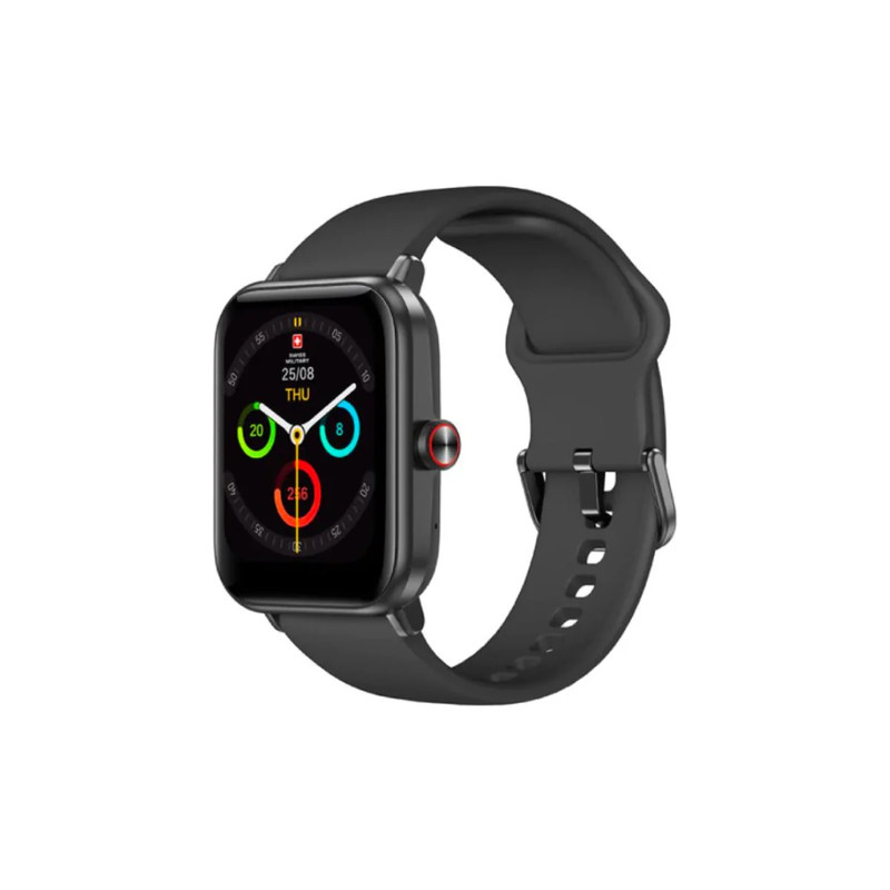 Swiss Military Alps Smart Watch Silicon Strap - Black - ساعة ذكية